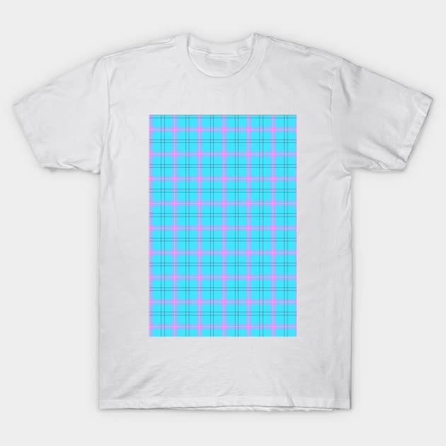 bright blue and pink plaid T-Shirt by B0red